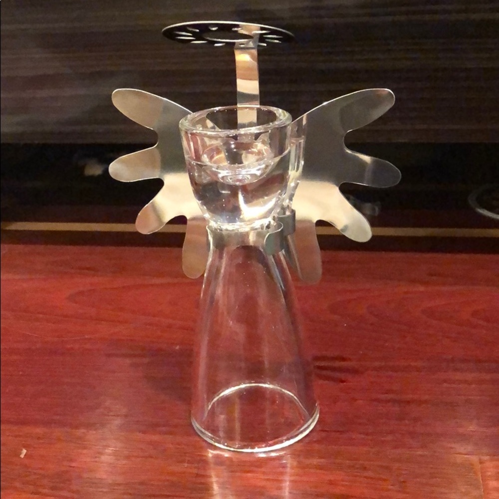 Brand new glass candle holder (Angel style)